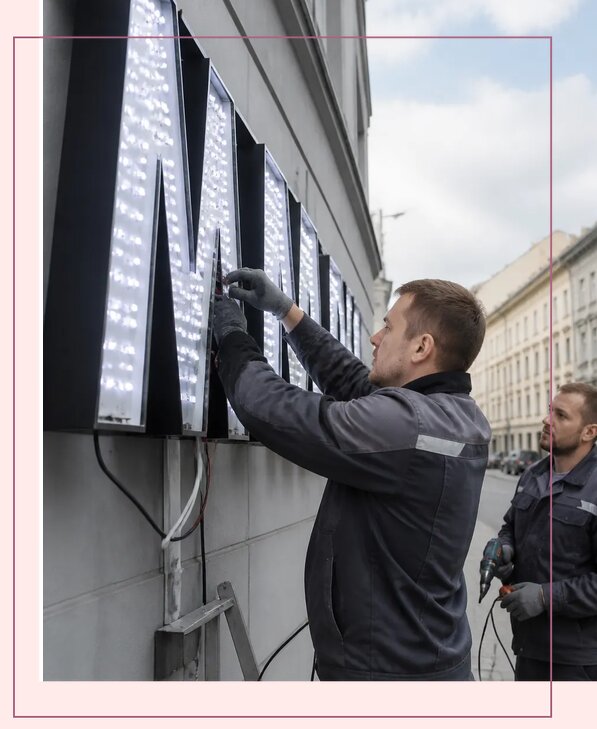 Изготовление и монтаж светодиодных LED вывесок в Тобольске