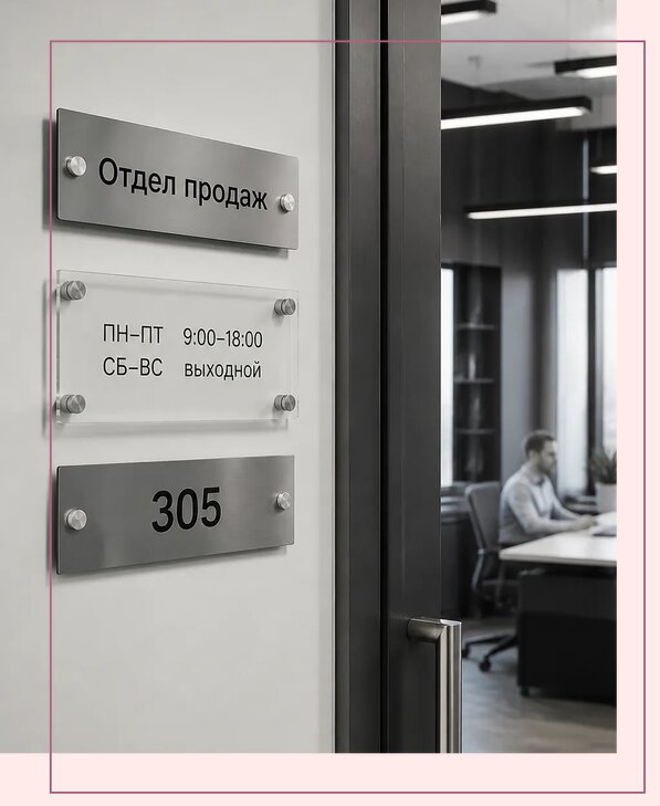 Офисные таблички на дверь в Тобольске по цене от 4982 р. | Аванза-Тбл
